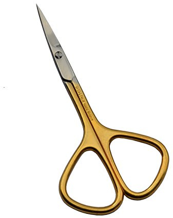 Tijeras de piel – extrafinas para manicura – anillos triángulo dorado