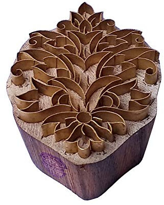 Orientalisch Drucken Stempel Messing Blumen Designs Hölz Keramik Blöcke