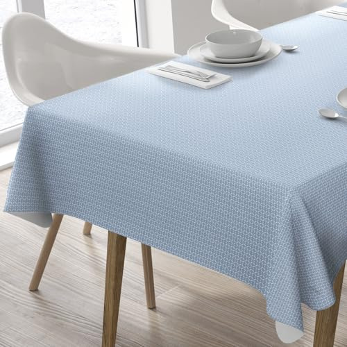 Home Direct Wachstuch Tischdecke Abwaschbar Eckig 140 x 200 cm Blau Grau