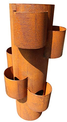 Bornhöft Kräuterspirale Kräuterschnecke Kräuterbeet Kräuterturm 68cm höhe Metall Pflanzspirale Gartendekoration Spirale Blumenpyramide (Rost)