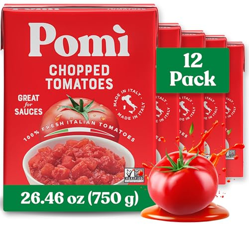 Pomì Chopped Tomatoes 26.46oz (Pack of 12) - Non-GMO, Gluten-Free, BPA-Free - 100% Fresh Italian Tomatoes for Sauces, Pasta & Pizza, Canned Tomatoes Alternative
