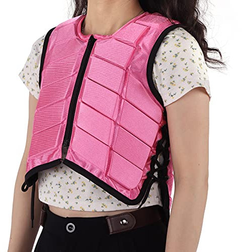 Gilet protettivo per bambini, professionale, imbottito in EVA, per equitazione, protezione per il corpo, per bambini, ragazzi e ragazze (CS, rosa)