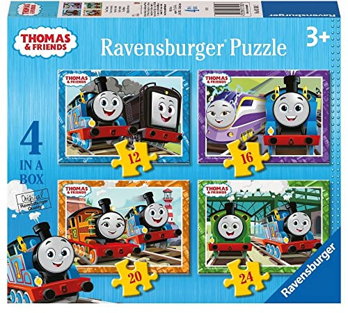 Ravensburger Thomas & Friends 4 in a Box Jigsaw Puzzles for Kids Age 3 Years Up - 12, 16, 20 & 24 Pieces - Educational Toys for Toddlers