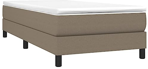 vidaXL Boxspring-sängram taupe 90x200 cm tyg, enkelsäng, säng, säng ram, enkelsängar, sängar, säng ramar, resårmadrass, resårmadrasser, pocketersårmadrass