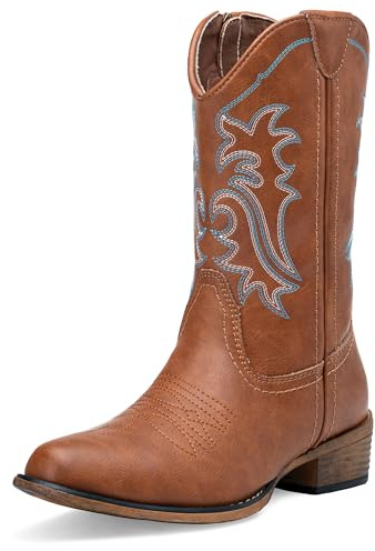 Jeossy Brown Cowboy Boots for Women Western Cowgirl Boots Size 7.5,9806