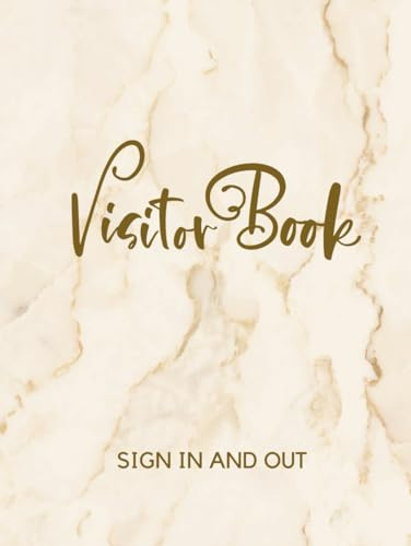 Visitor Book Sign In and Out: Beautiful Hardback Pink Marble Business Signing In Book for Customers and Other Office Guests