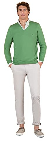 El Ganso Jersey Cuello Pico Coderas Verde
