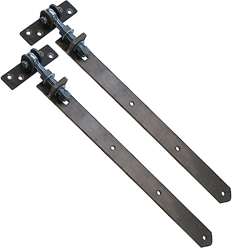 2 x SOTOOLS Gartentorband M16 verstellbar 510-540 mm Stahl unbehandelt Torband Scharnier Ladenband