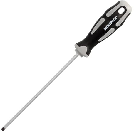 WOLFPACK LINEA PROFESIONAL Destornillador Plano Vaciado Acero S2 Mango TPR Bimaterial 1.0 Ø 5,0 x 150 mm