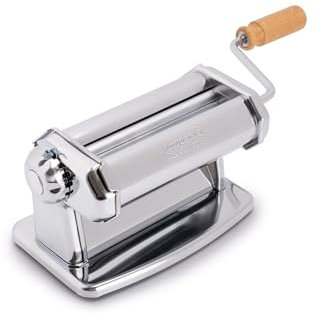 Imperia Laminadora Línea Clásica. Máquina para pasta. 100% Made in Italy. Máquina de pasta fresca en acero. Laminadora manual con manivela. Hojadora para crear tu propia lámina de pasta fresca.