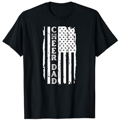 Cheer Dad Flag Cheerleading T-Shirt