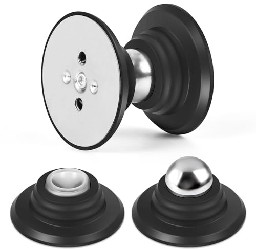 KOLAKO Tope magnético para puerta, paquete de 2 topes magnéticos autoadhesivos para zócalos, montaje en pared, patio, soporte magnético para interiores y exteriores