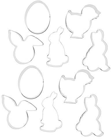 Cabilock Lot de 10 Moules à Biscuits de Pâques en Forme de Lapin Et de Poussin pour Les Fêtes de Pâques