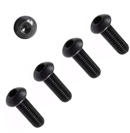 TERF® M12 x 16 mm Innensechskant-Maschinenschrauben, hohe Zugfestigkeit, Güteklasse 10,9, Maschinenschraube M12 (12 mm) x 16 mm, Inbusschlüssel, Schwarz, 4 Stück