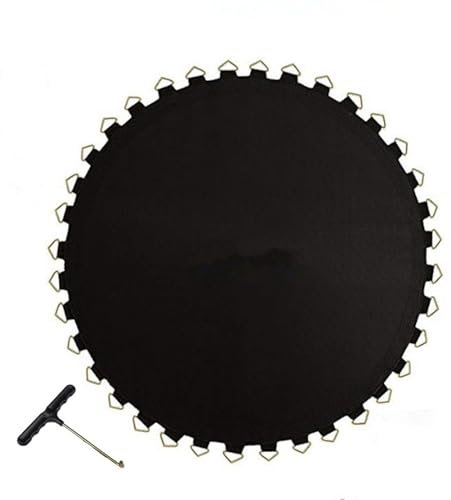 FSDIYU Tappeto Elastico Telo Ricambio Trampolino, Tappetino da Salto a Molla di Sicurezza per Trampolino Rotondo da 10 Piedi con Anelli a V, Resistenti all'Acqua e ai Raggi UV, 10FT(56 Buckle),Black