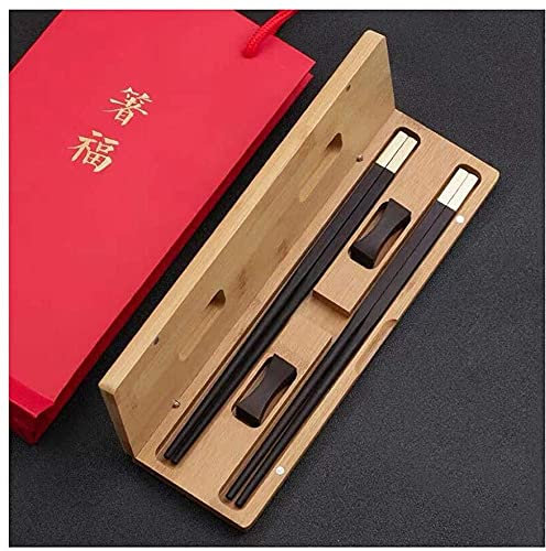 CAFIEDR Juego de Palillos Chinos de Madera Natural, Palillos Chinos de Regalo creativos de Estilo Chino de Alta Gama para el hogar, tamaño(D)