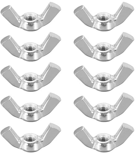 Xiciki 10 Pièces Écrous à Oreilles, Écrous Papillons M10 en Acier Inoxydable pour la Fixation - Argent