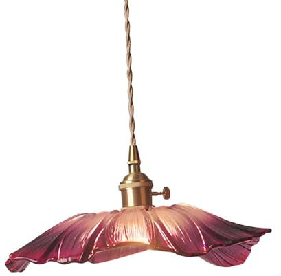 Sharplace Lampada a sospensione a forma di fiore, lampada a sospensione decorativa, lampadario a forma di fiore, per sala da pranzo e caffè, L Violet