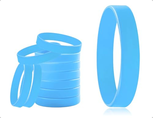 ZoeTekway 10 pièces bracelets,bracelet en silicone vide uni,bracelet de sport pour hommes femmes enfants,pour le fitness,la course à pied,la fête,les activités sportives d'équipe(bleu,202*12*1,9 mm)