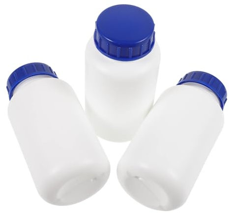 CIYODO 3stücke Probenflasche Aus Kunststoff Dosierflasche Für Chemikalien Und Reagenzien Lagerflasche Mit Blauem Verschluss Nachfüllbare Flüssigkeitsflasche Für Labor Und Industrie