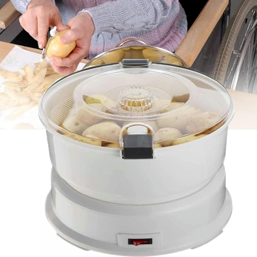Pelapatate elettrico Pelapatate elettrico per verdure, macchina per pelare le patate con blocco di sicurezza rotante - Affettatrice per verdure senza sporcare - Macchina per pelare le patate