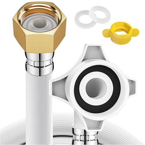 3m Tubo Desague Lavadora, Ø 3/4 Pulgadas Manguera Lavadora Manguera Lavavajillas con Adaptador Latón Entrada Agua para Lavadoras y Lavavajillas