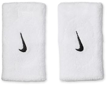 Nike Unisex Swoosh Classic Doublewide 2Pk Armband, White/Black, One Size