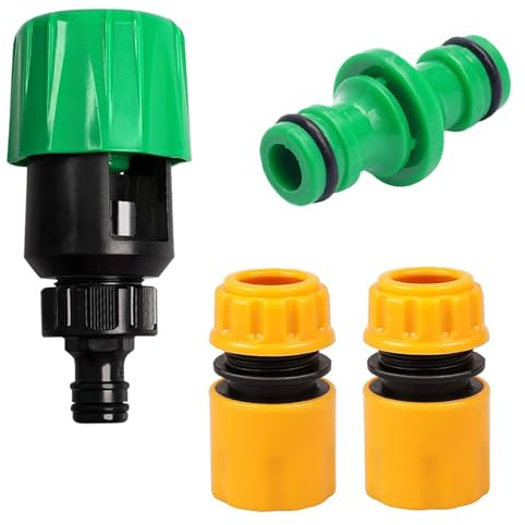 HAFRILY 4 Pack Mixer Tap Hose Connector Universal Tap Connector for Hose Pipe Quick Fitting Kitchen Tap Hose Connector for Garden Kitchen Bathroom Indoor Outdoor