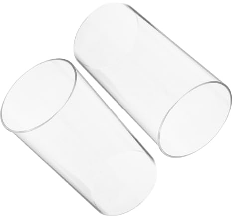 NOLITOY Lot de 2 Dômes en Verre Transparents pour Bougies, Couvercles Décoratifs Anti-Vent 8x15 Cm, Accessoires pour Bougies D'intérieur, Idéals pour Salon et Bureau