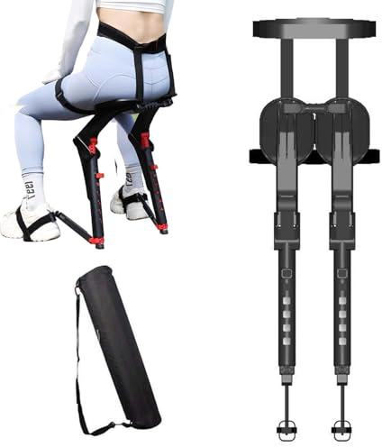 Adjustable Wearable Invisible Chair - Lightweight Exoskeleton Seat for Standing Support, Ergonomic Leg Rest, Supports Up to 150Kg, Ideal for Work, Travel, and Outdoor Activities
