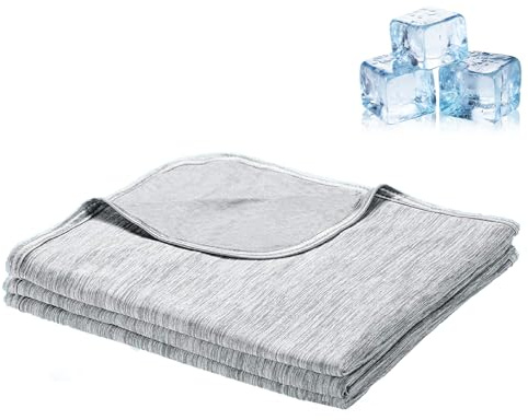 Kouamor Coperta refrigerante 2 in 1, coperta termica estiva, 150 x 200 cm, funzione di raffreddamento a doppia faccia, coperta a doppio lato per l'estate, auto-raffreddamento, traspirante e leggera