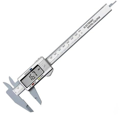 WDWDW Calibrador Vernier Digital, micrómetro Digital de Fibra de Carbono de 0 a 150 mm.
