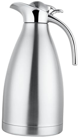 Stainless Steel Thermal Coffee Jug Vacuum Hot Water Jug Thermal Tea Carafe Insulated Cold Water Jug with Sealed Lid 2L for Home Kitchen Cafes- 2 litres