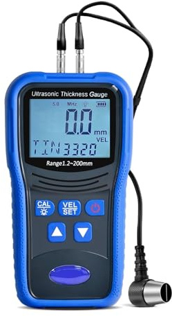 YQVEOT Spessimetro Vernice, Misuratore di Spessore ad ultrasuoni for misuratori di Metalli for Auto Tester di Spessore della Vernice Misura 1,2-200 mm Adatto a Vari Materiali