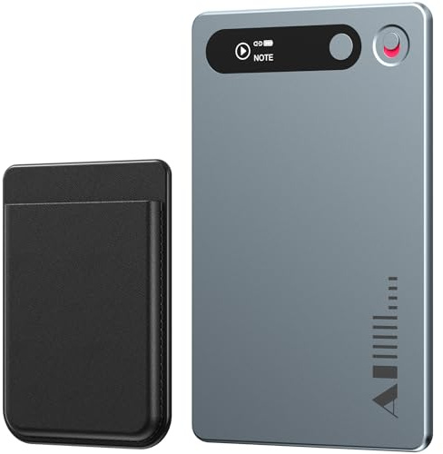 MECHEN 64GB KI Diktiergerät, Digitales Sprachrekorder für Konferenz & Anruf 81-Sprachen Transkription & KI-Zusammenfassung, App-Steuerung, Unbegrenzte Cloud, mit Hülle Magnetischer Ring (Graue)