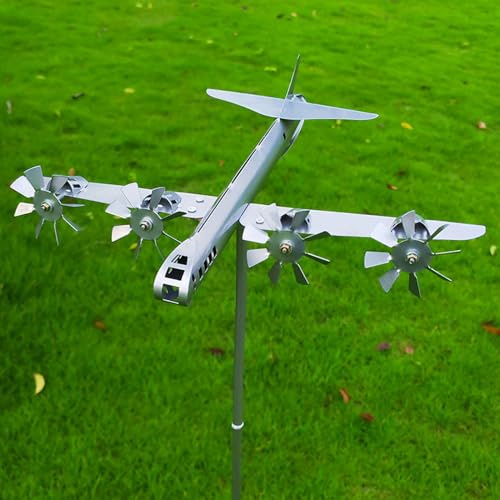 Girouette Avion Exterieur en Métal | Girouette De Jardin pour Décoration De Toits Et Cour | Indicateur De Direction du Vent pour Montage sur Toitureure