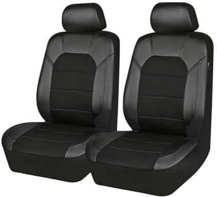 Auto Sitzbezüge für VW Caddy Maxi 2004-2025, Sitzbezüge Auto Vordersitze VerschleißFest Sitzschoner Atmungsaktiv Autositzbezüge Set Innenraum Zubehör,A/Black