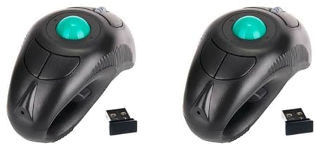 Janasiba 2 x 2,4 G Wireless Air Mouse Ergonómico Trackball HandFinger-USB Ratón óptico USB Trackball Ratón Ratón óptico