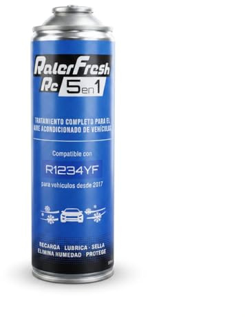 Ralerfresh RC 5 en 1 - Recharge Climatisation Voiture R1234yf, Gaz Réfrigérant, Colmatant de Fuites, Lubrifiant, Anti-humidité, Entretien Avancé (Bouteille 500 ml)