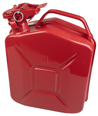 Auto Choice 5L Metal Jerry Can Fuel Container – Steel Petrol & Diesel Fuel Can CE Approved, Heavy Duty Leak Resistant Jerrycan for Car, Van, Motorcycle, Generator & Emergency Fuel Storage