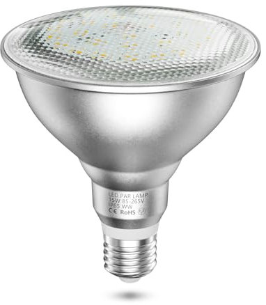 Luxvista 15W Par38 E27 Impermeable Foco Lámpara Bombilla Proyector LED Spot (Luz Cálida, 1200 Lúmenes, 120W Equivalente)