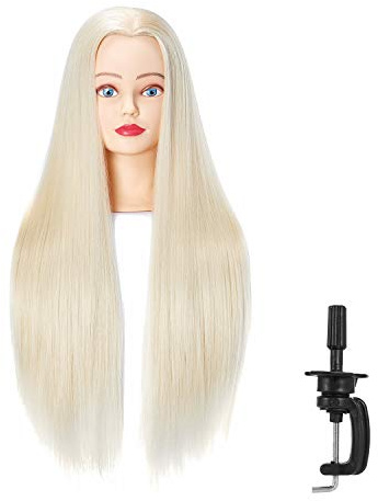 Hairingrid 66 cm - 71 cm skyltdocka hår styling träning huvud docka kosmetologi docka syntetiskt fiber hår och fri klämhållare (blond)