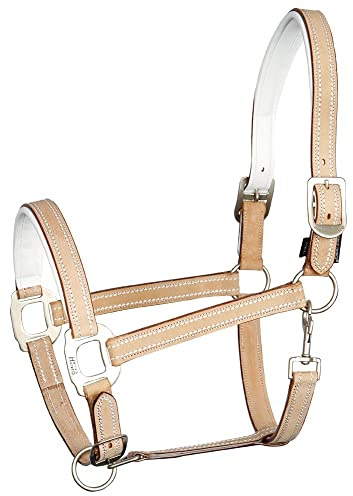 Harry's Horse Halster Leder Cremello, Farbe:beige, Größe:Full