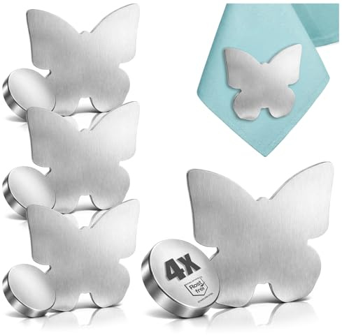 com-four® 4x magnetiska bordsduksvikter rostfritt stål, tunga klämmor | clips fäste bord