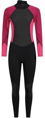 Mountain Warehouse Langer Damen-Neoprenanzug - Körper: 2.5mm, UPF 50+, Konturfit, verstellb. Ausschnitt, hält Körperwärme, einteilig Dunkel-Pink Damengröße EU 40-42