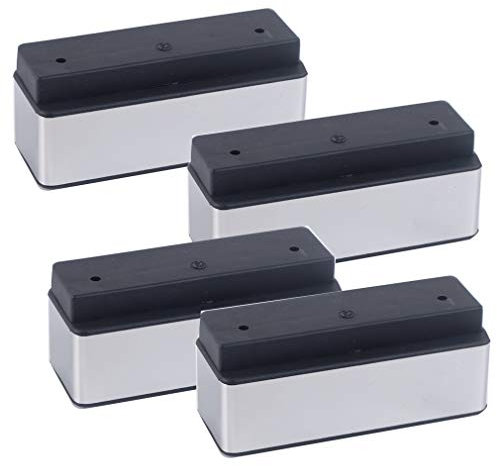 4X Furniture Feet Sofa Legs,Stainless Steel Tea Table Foot,Suitable for Cabinet/Table Legs/TVCabinet,High 2.5in (Silver)