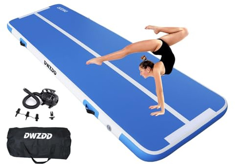 Dwzdd Gymnastics Air Mat, 3m/4m/5m/6m, Inflatable Gymnastics Tumbler Track for Home/Gym/Training/Cheerleading/Water