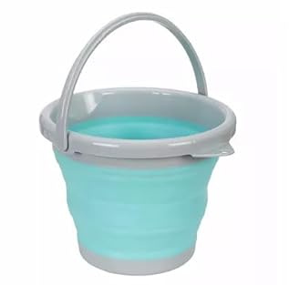BERGER Secchio Pieghevole 5L per Cucina | Autolavaggio, Campeggio, Pesca, Secchio per Mocio, Facile da Riporre, Piegato a 5 cm di Spessore
