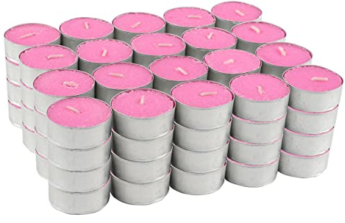 Pack de 80 Velas de Té Perfumadas, Duración de 4.5 Horas, Ideales para Aromaterapia, Decoración y Relax (Aroma de Explosión Floral)