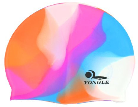Ruilogod Erwachsener Multicolor Weiche Silikon-elastische Watwer-Sport-Schwimmkappenhut